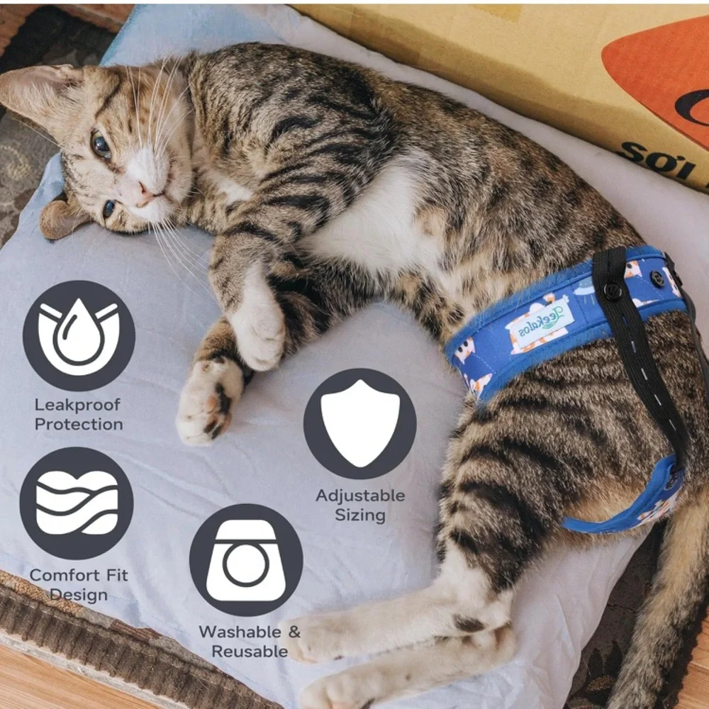 NEW Bundle Of 5 Reusable Cat Diapers